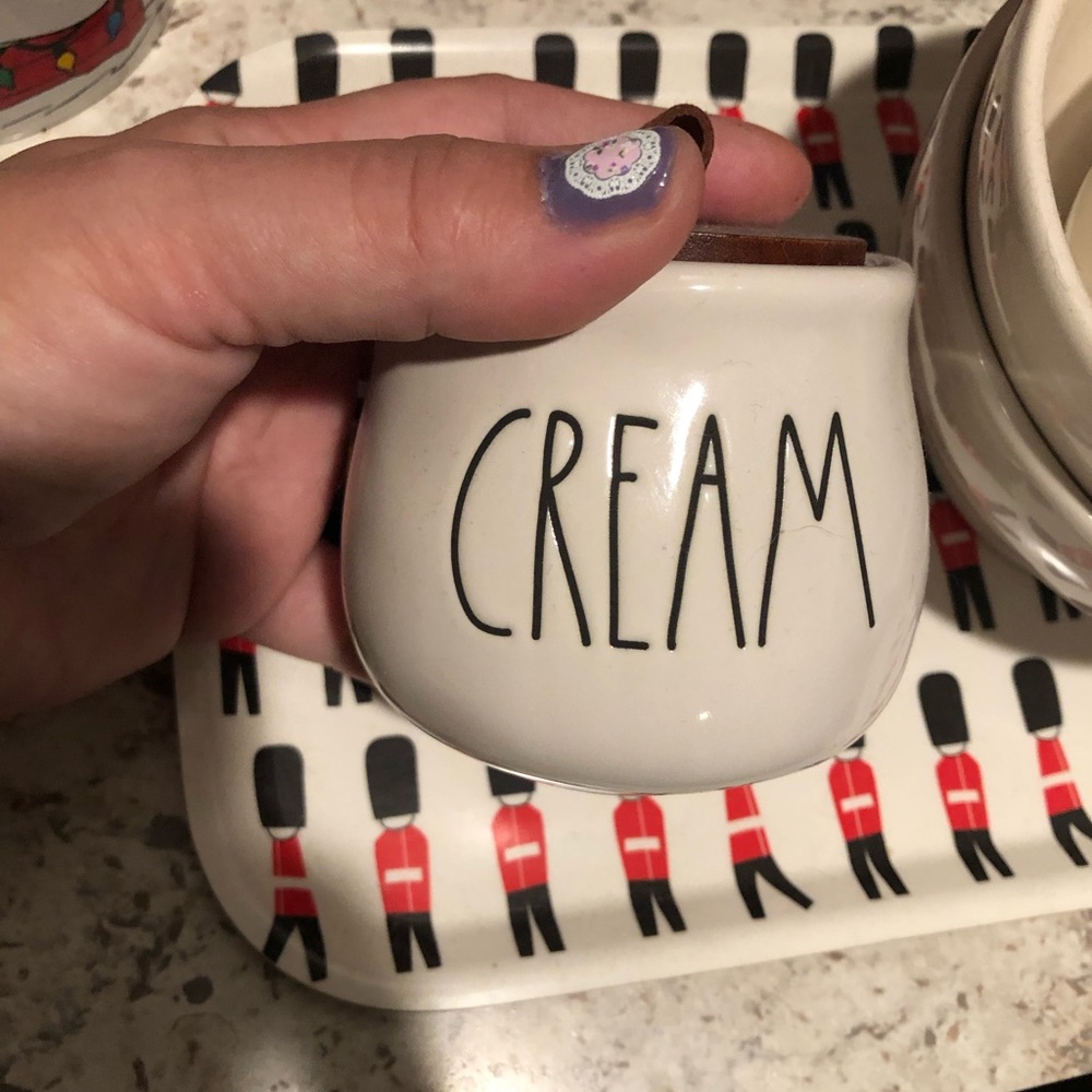 Rae Dunn White Ceramic "CREAM" Jar